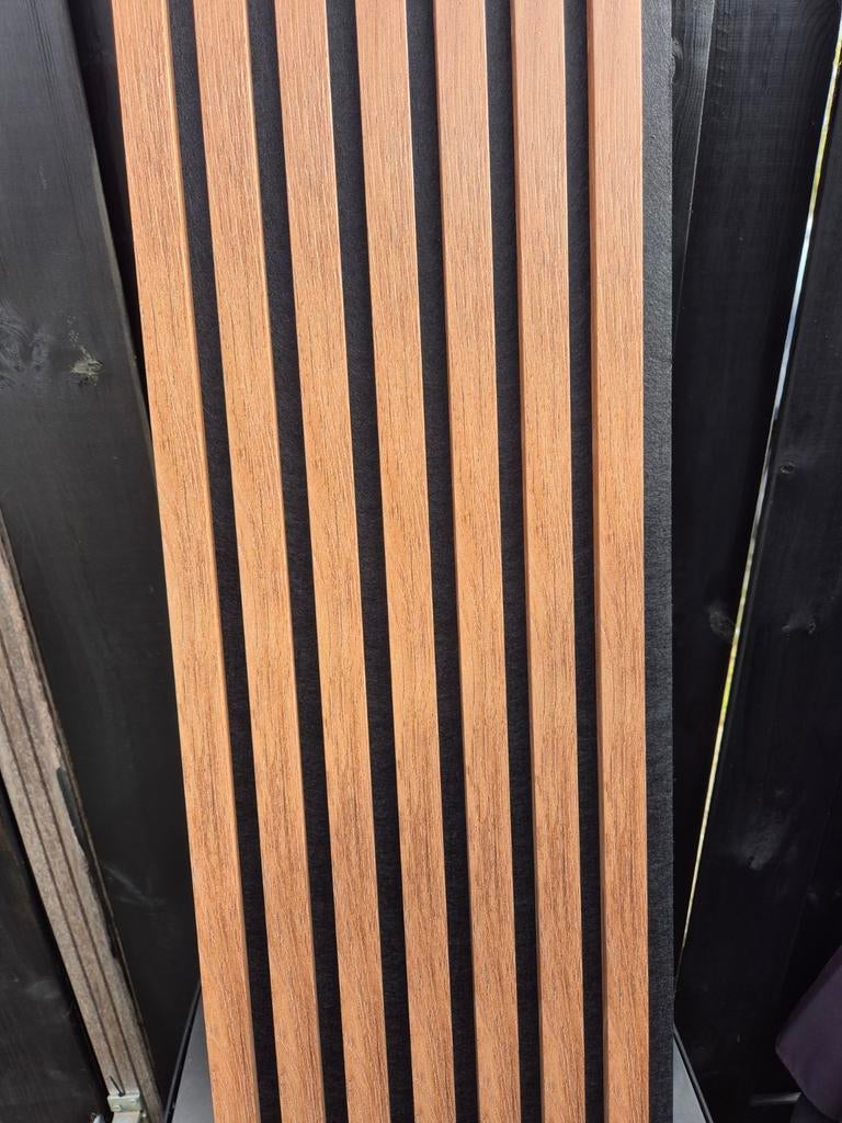 Decowall Acoustic Lattenwand Brons Eiken 260x30cm, Hout, Nieuw, Klassiek, Bruin