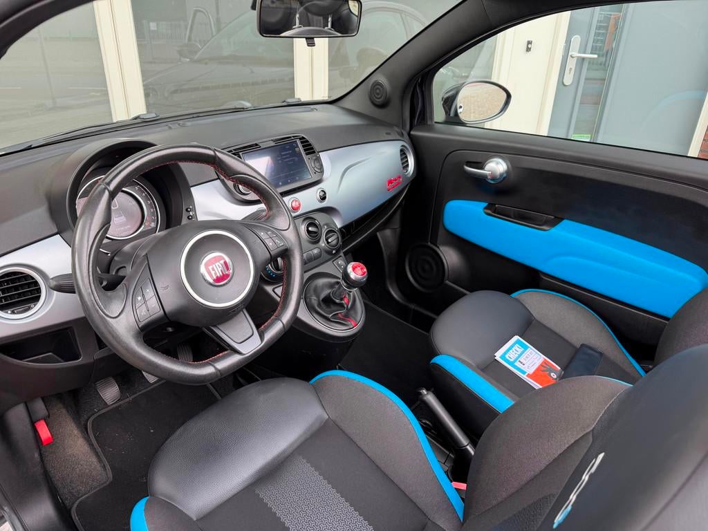 Fiat 500 C 0.9 TwinAir Lounge / Leder / PDC / Airco / Carpla, Auto's, Fiat, 86 pk, Gebruikt, Leder en Stof, Zwart
