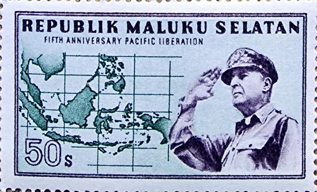 Republik Maluku Selatan 50s postzegel, Ophalen of Verzenden, Gestempeld, Zuidoost-Azië