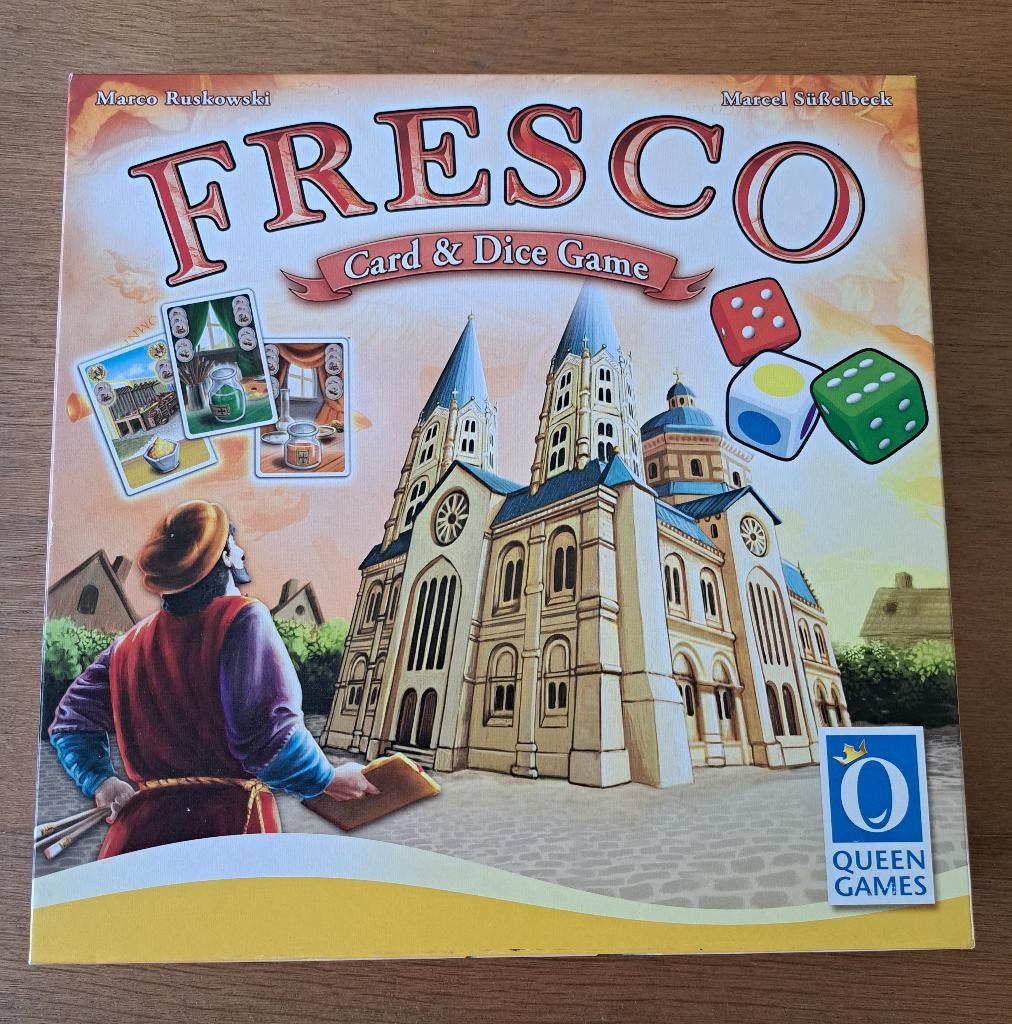 Fresco card & dice game - Queen games, Hobby en Vrije tijd, Gezelschapsspellen | Bordspellen, Ophalen of Verzenden, Zo goed als nieuw