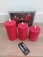 Led wax kaarsen stompkaarsen rood Anna's Collection, Nieuw, Ophalen of Verzenden, Kaars, Minder dan 25 cm