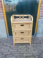 Rotan Rieten kastje.3 lades, nette staat! Retro/vintage, Huis en Inrichting, Kasten | Ladekasten, Zo goed als nieuw, 3 of 4 laden