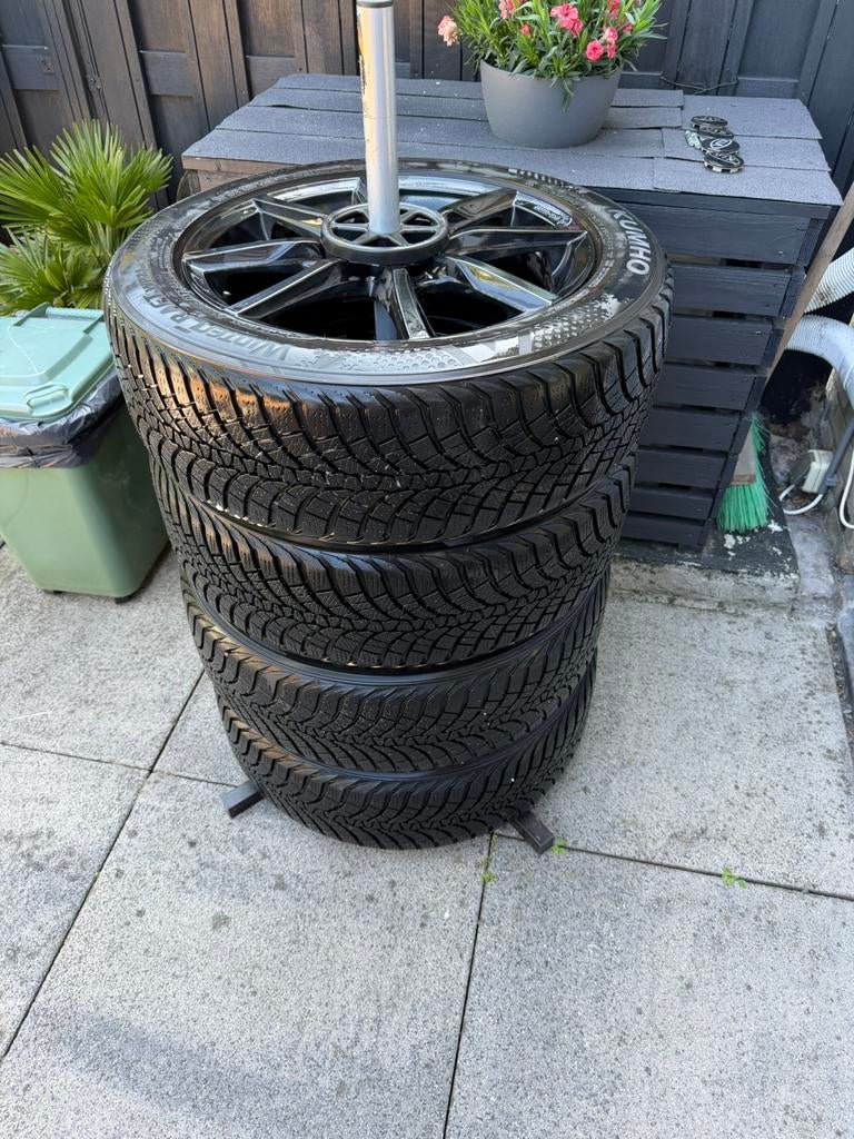 4 kia velgen met winterbanden 205/55r17, Ophalen, Gebruikt, Velg(en), 17 inch