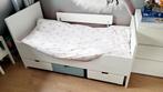 Bopita kinderbed 150x70 met lades, matras en hekje, Gebruikt, 70 tot 85 cm, 140 tot 160 cm, Ophalen