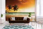 Fotobehang / Behang - Zee - Palmbomen boven het Strand, Verzenden, Oranje, Minder dan 10 m², Info@fotobehangkoning.nl