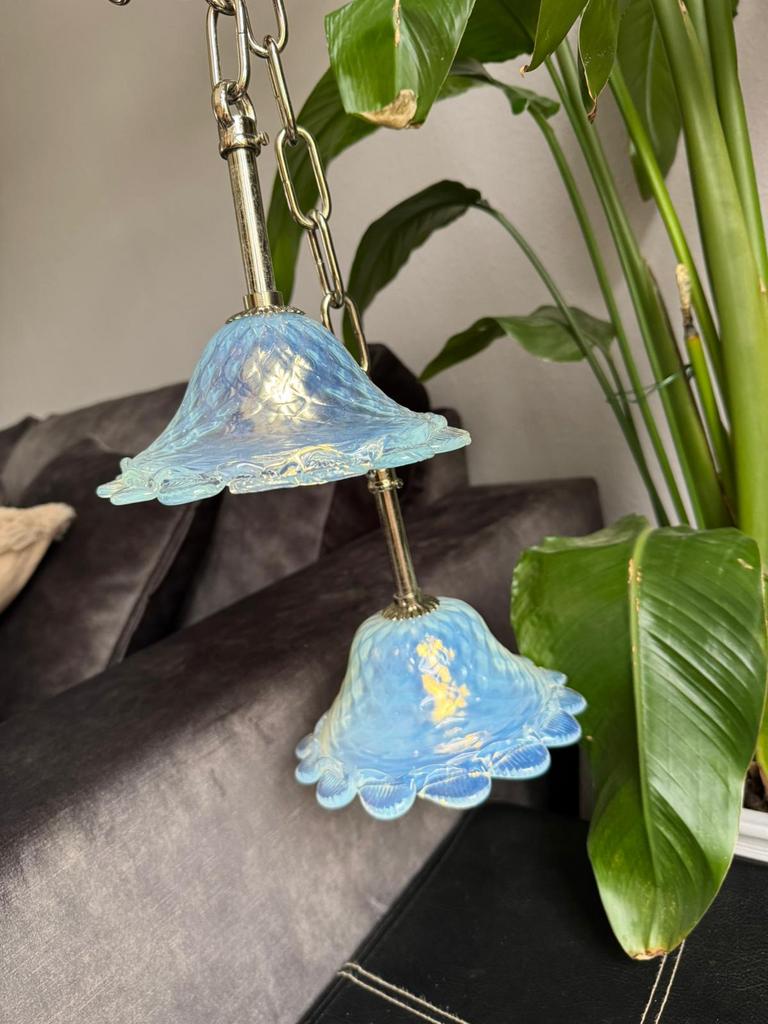 Unieke hanglampen 2 stuks, Huis en Inrichting, Lamp, Ophalen of Verzenden, Glas, Lamp