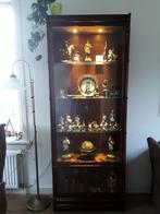 Mahonie houten vitrinekast, 200 cm of meer, Zo goed als nieuw, 25 tot 50 cm, 50 tot 100 cm