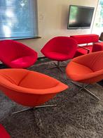 Moderne design stoelen 4 stuks rood oranje, Ophalen, Overige kleuren, Onbekend, Zo goed als nieuw