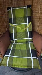 2 x tuin relax stoel zitting groen geblokt, Tuin en Terras, Ophalen, Zo goed als nieuw