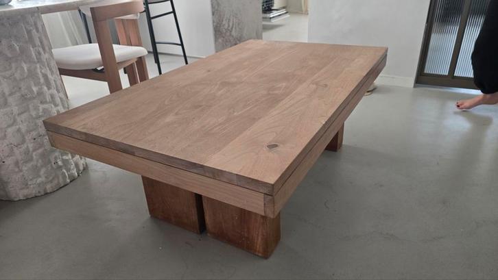 Salontafel van massief teakhout, Huis en Inrichting, Tafels | Salontafels, Gebruikt, Minder dan 50 cm, 50 tot 100 cm, 100 tot 150 cm