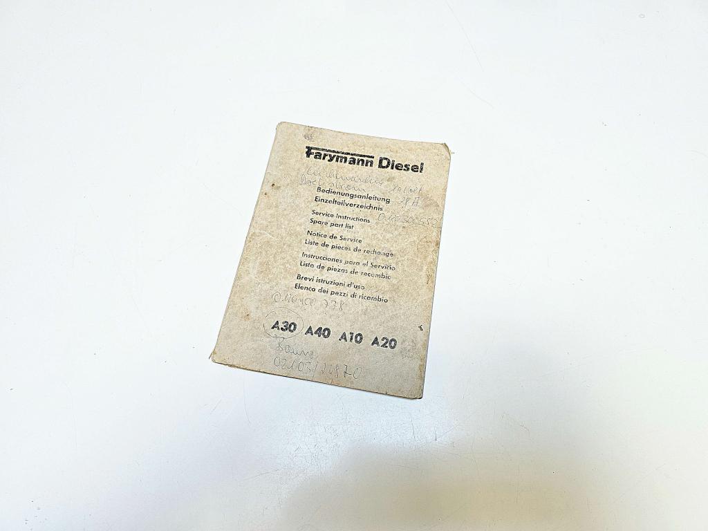 FARYMANN diesel onderdelenboek en handleiding, Niet ingevuld, Niet ingevuld, Ophalen of Verzenden, Niet ingevuld