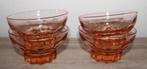 set van 4 oude kommetjes zalmroze glas, Antiek en Kunst, Ophalen of Verzenden