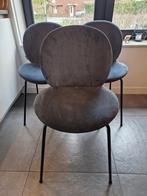 Zuiver Bonnet eetkamerstoelen - 3 stuks, (grijs)blauw rib, Huis en Inrichting, Ophalen, Drie, Blauw, Zo goed als nieuw