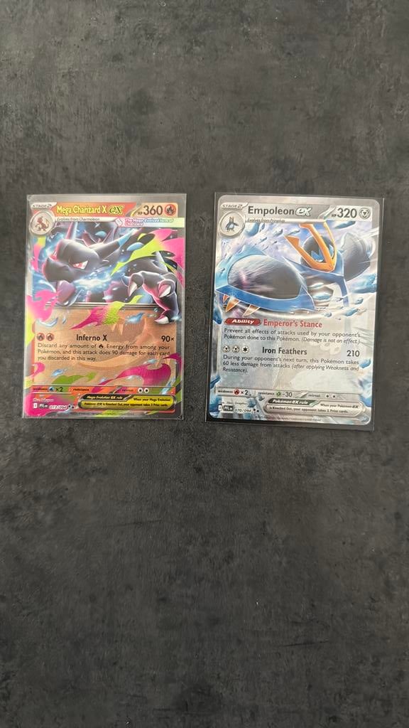 Mega charizard ex en empoleon ex pokemon phantasmal flames, Hobby en Vrije tijd, Verzamelkaartspellen | Pokémon, Ophalen of Verzenden