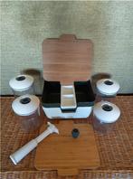 4 Vacuvin vacuüm voorraadpotten + snijbak + 1 bak gratis, Ophalen of Verzenden, Gebruikt, Pot, Bus of Blik
