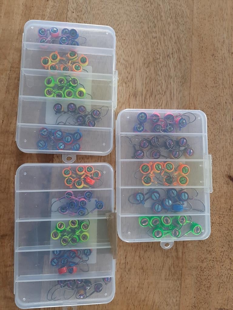 Jigkoppen voor vissen met 3D ogen snoeken baars vissen, Ophalen of Verzenden, Nieuw, Overige typen