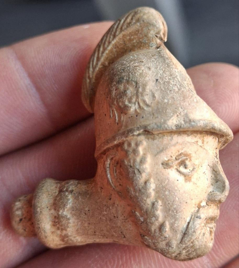 Bodemvondst - kleipijp - 18e/19e eeuw - met hoofd - RRR, Verzamelen, Rookartikelen, Aanstekers en Luciferdoosjes, Ophalen of Verzenden