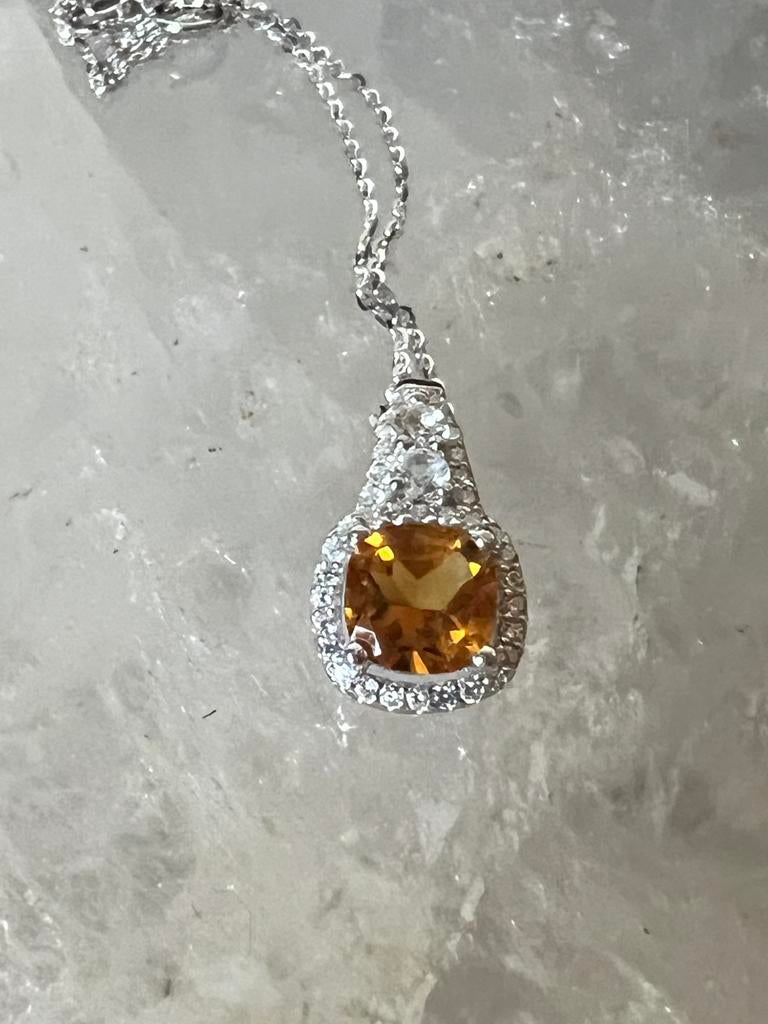 Citrien topaas hanger geluk voorspoed love welvaart, Geel, Nieuw, Ophalen of Verzenden, Met edelsteen