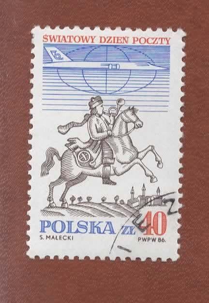 Fauna - Dieren - Paard - Polen - Heraut te paard - gebr, Verzenden, Gestempeld, Dier of Natuur