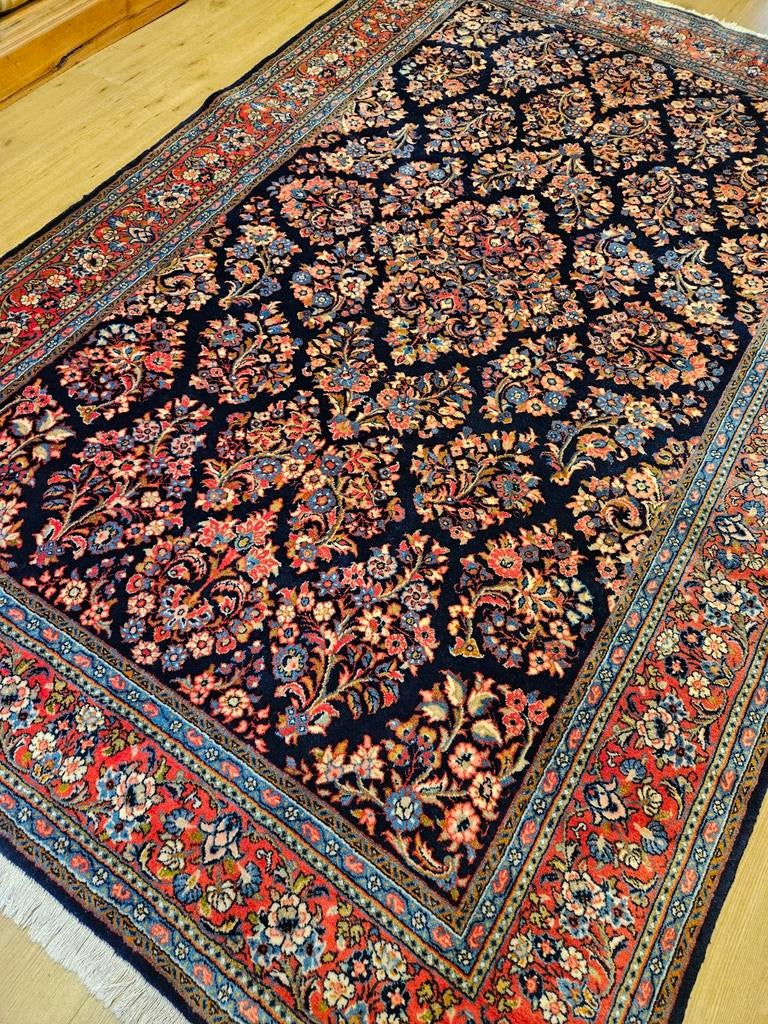 Vintage handgeknoopt perzisch tapijt sarough 315x195, Huis en Inrichting, Info@SlatsAntiek.nl, Perzisch, 150 tot 200 cm, 200 cm of meer