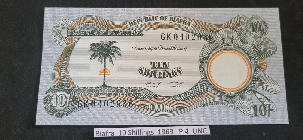 Biafra 10 Shillings 1969 P4 UNC, Postzegels en Munten, Ophalen of Verzenden
