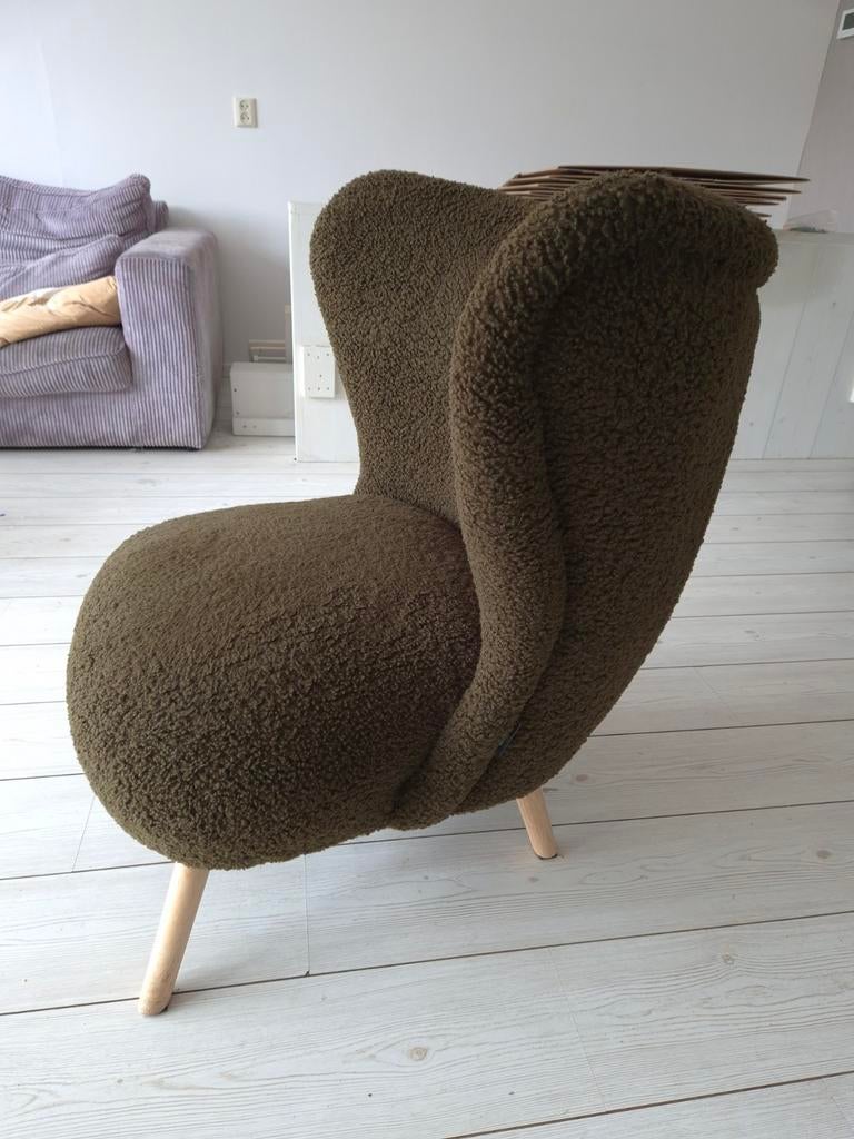 WOOOD fauteuil Celine warmgroen, Ophalen, Minder dan 50 cm, 75 tot 100 cm, Zo goed als nieuw