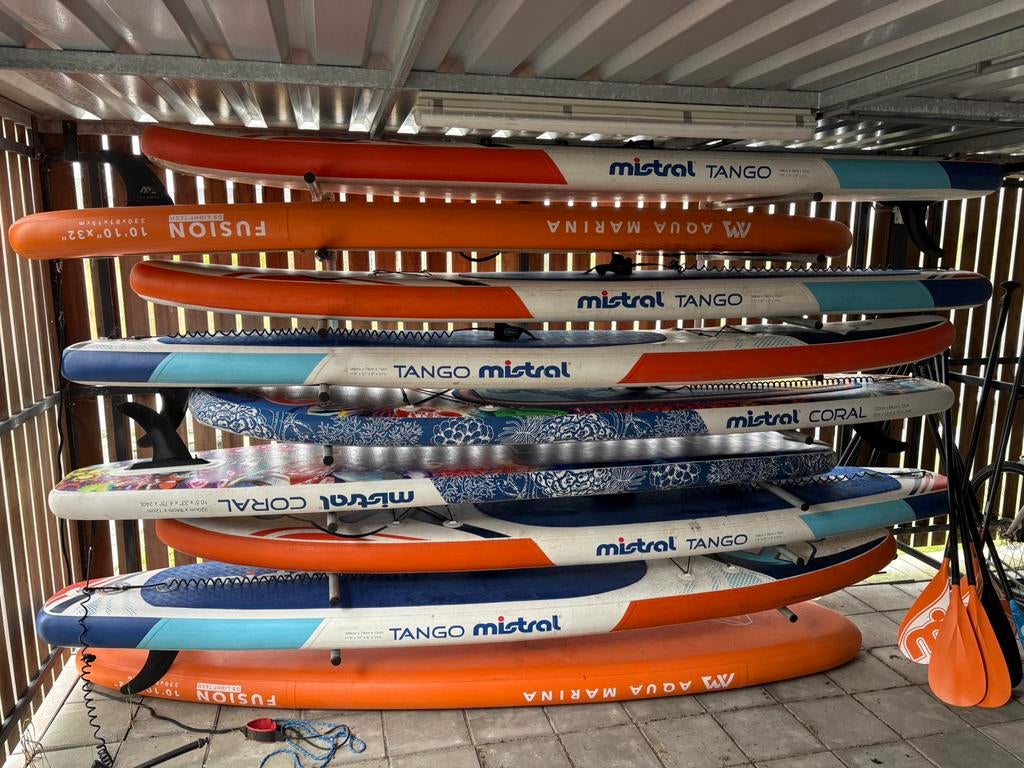 9 st. SUP planken Mistral met toebehoren, Ophalen, Gebruikt, SUP-boards
