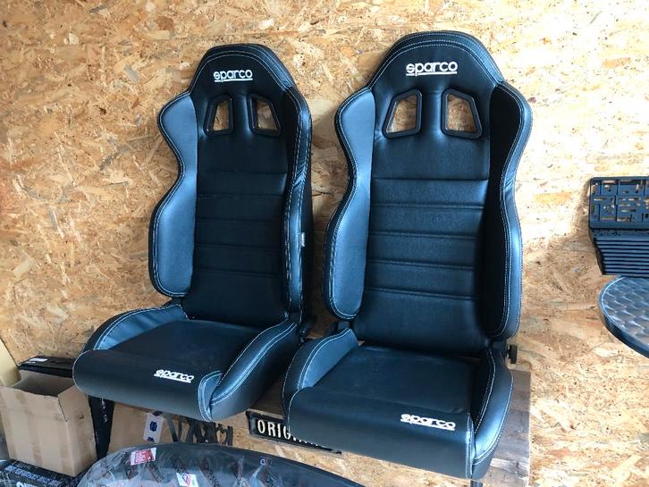 Sparco R100 Zwart sky leder Kuipstoel Sportstoel Racestoel, Auto diversen, Tuning en Styling, Ophalen of Verzenden