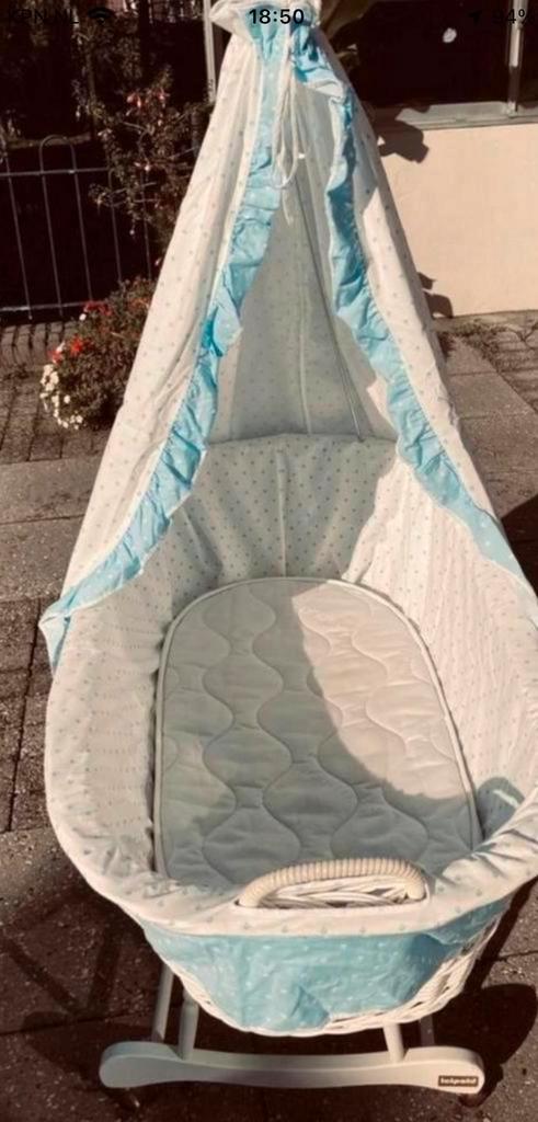 vintage rotan wiegje Leipold, Kinderen en Baby's, Babywiegjes en Ledikanten, Zo goed als nieuw, Wieg, Ophalen