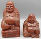 Set van 2 houten Happy dikbuik boeddha beelden, Ophalen of Verzenden