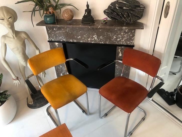 Gispen 207 stoelen, Huis en Inrichting, Stoelen, Zo goed als nieuw, Stof, Overige kleuren, Ophalen