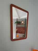Rechthoekige Spiegel met teak achtergrond - Vintage 60s &70s, Minder dan 50 cm, Gebruikt, Ophalen of Verzenden, Minder dan 100 cm