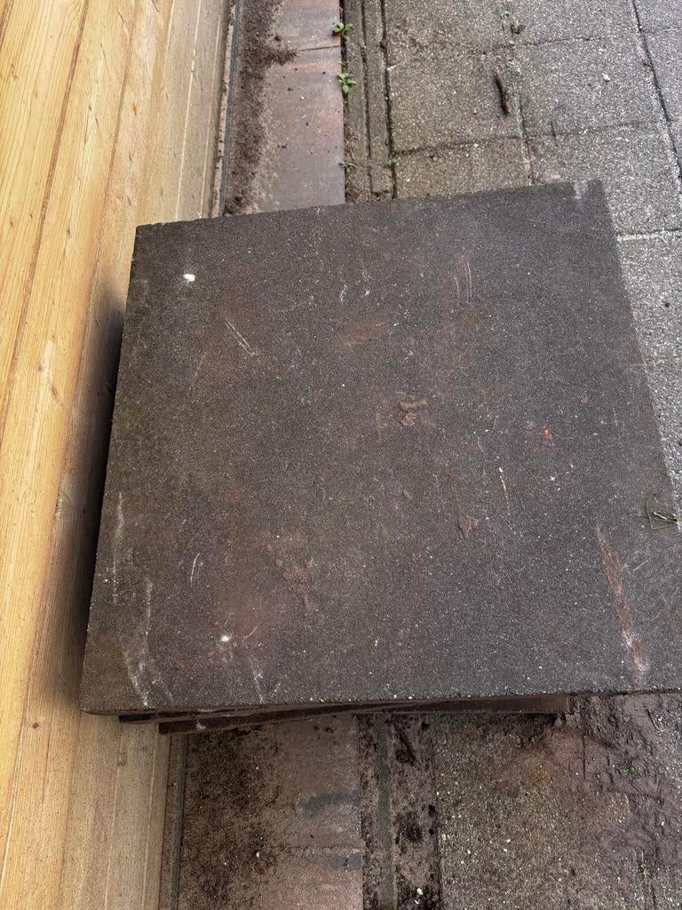 11 gebruikte terrastegels 60x60 cm, Ophalen, Gebruikt, 5 tot 10 m², Beton