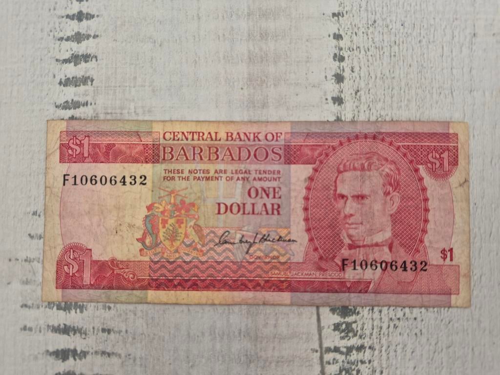 Bankbiljet 1 dollar Barbados, Postzegels en Munten, Bankbiljetten | Amerika, Ophalen of Verzenden, Noord-Amerika