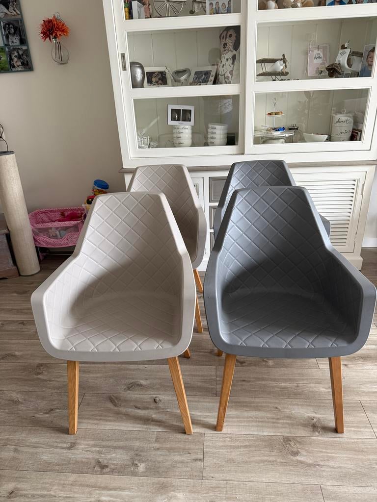 Riviera Maison City Amsterdam eetkamerstoelen (6 stuks), Huis en Inrichting, Stoelen, Ophalen, Kunststof, Gebruikt, Grijs