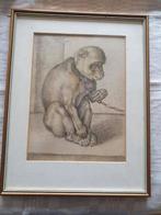 Prent van een aapje aan een ketting Roelandt Saverij, Antiek en Kunst, Ophalen