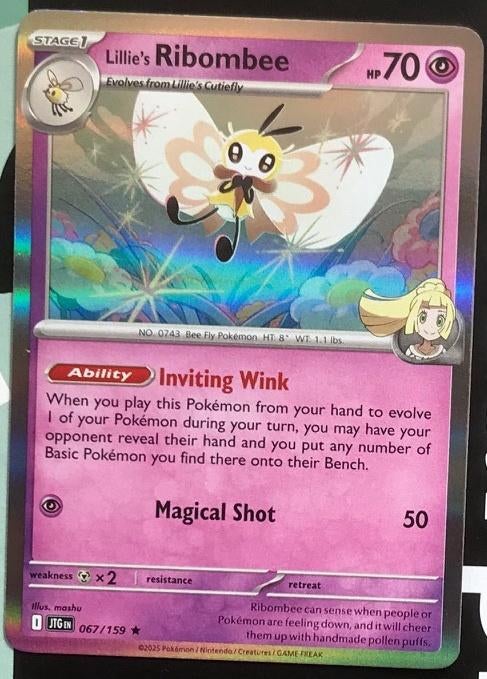 Pokemon - Lillie's Ribombee (JTG 067) - Holo rare.., Ophalen of Verzenden, Nieuw, Losse kaart, Foil