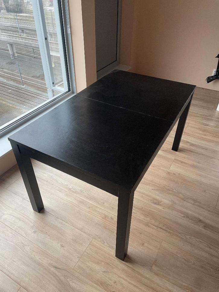 Ikea Bjursta Eettafel zwart 6 t/m 12 personen, Huis en Inrichting, Tafels | Eettafels, Gebruikt, 50 tot 100 cm, 200 cm of meer
