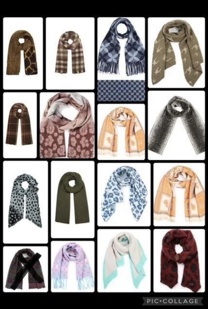 Partij Luxe sjaals 16 stuks, Ophalen of Verzenden, Nieuw, Maat 46/48 (XL) of groter, Sjaal