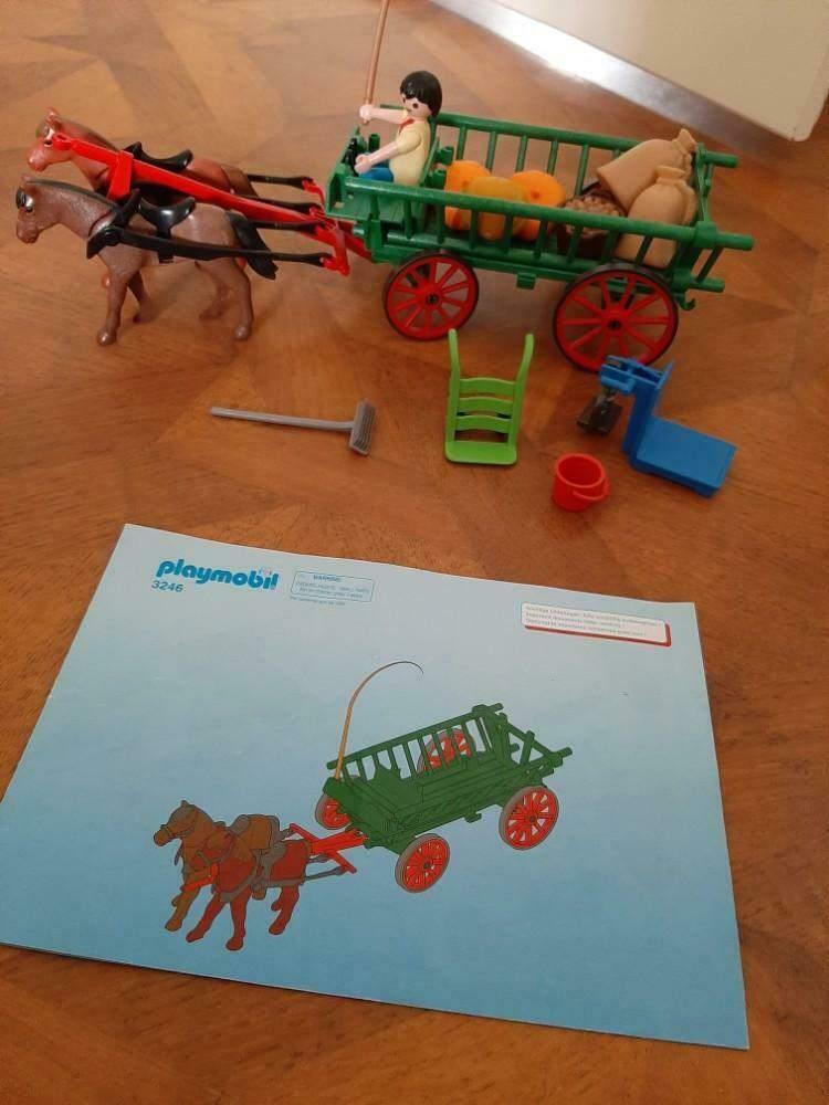Playmobil 3246 Kar met paarden, Ophalen of Verzenden, Zo goed als nieuw