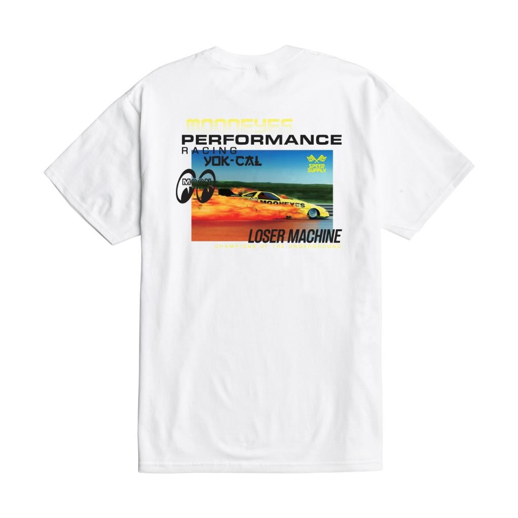 LOSER MACHINE X MOONEYES HIGH PERFORMANCE T-SHIRT WHITE, Maat 52/54 (L), Loser machine, Info@workingclassrebel.com, Wit