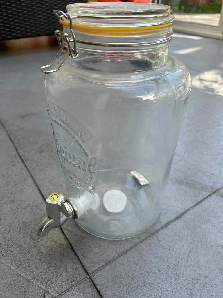 Glazen drankdispenser met tapkraan en beugelsluiting, Ophalen, Overige merken, Glas, Overige typen