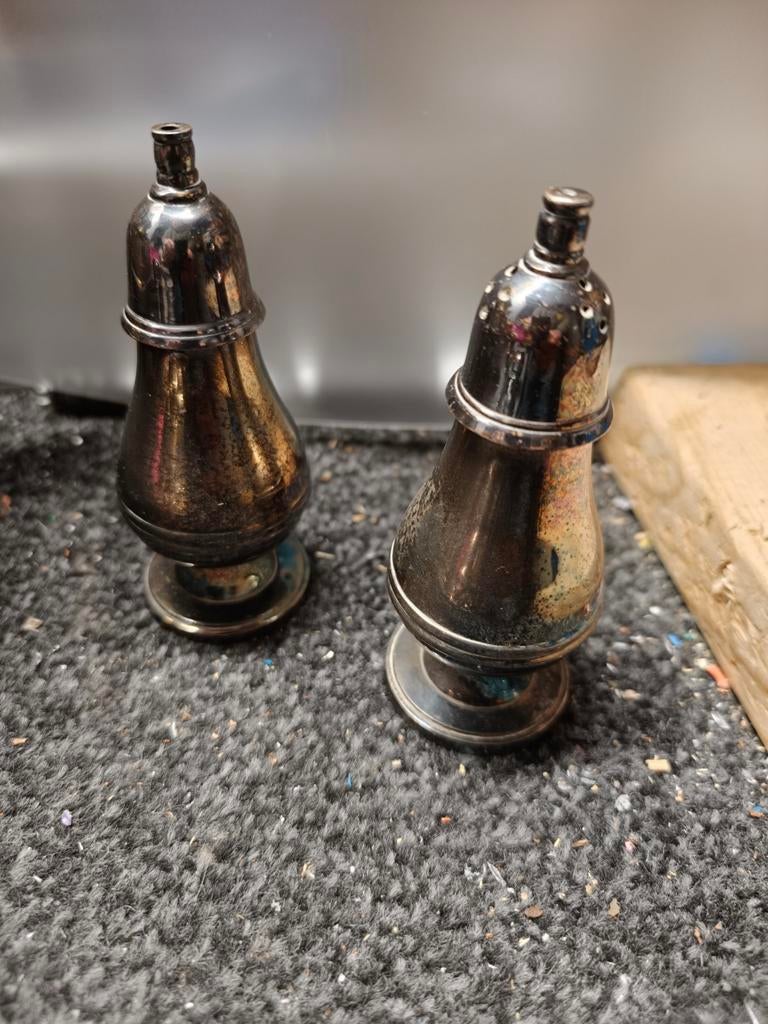 Zilver peper en zout stelletje, Antiek en Kunst, Ophalen of Verzenden