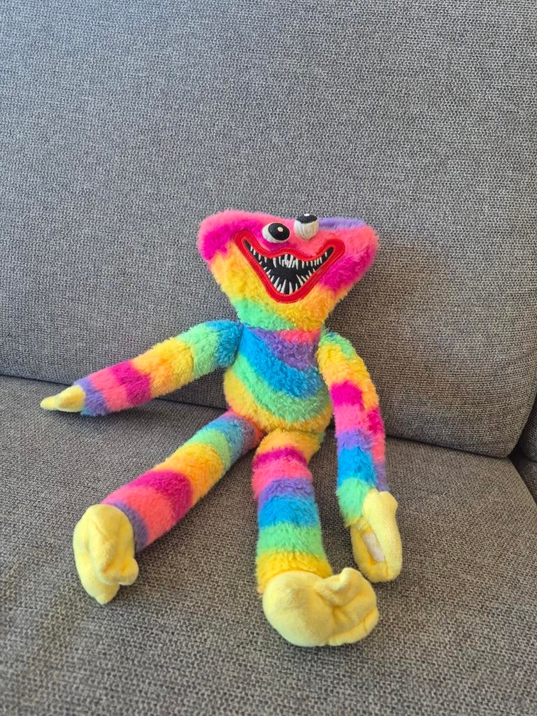 Regenboog Huggy Wuggy knuffel, Ophalen of Verzenden, Gebruikt