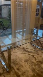 Glazen tafel, Ophalen, 100 tot 150 cm, 150 tot 200 cm, Vier personen