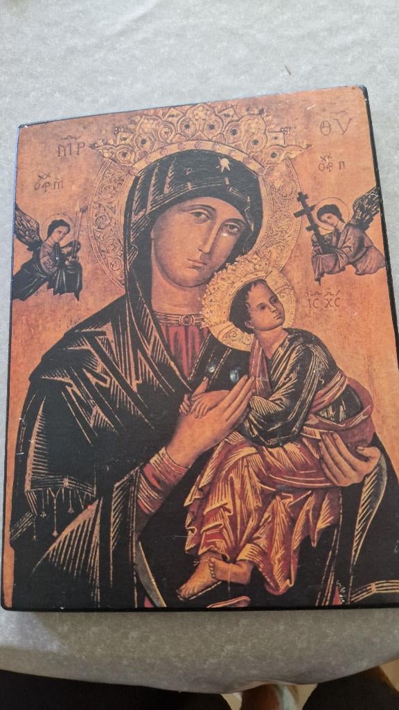 oude icoon maria met kind, Antiek en Kunst, Ophalen of Verzenden