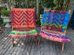 Set van 2 handgemaakte Chindi stoelen, Ophalen, Zo goed als nieuw, Overige materialen, Inklapbaar