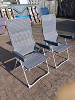 2x Tuinstoel Grijs / Aluminium, Caravans en Kamperen, Ophalen, Campingstoel