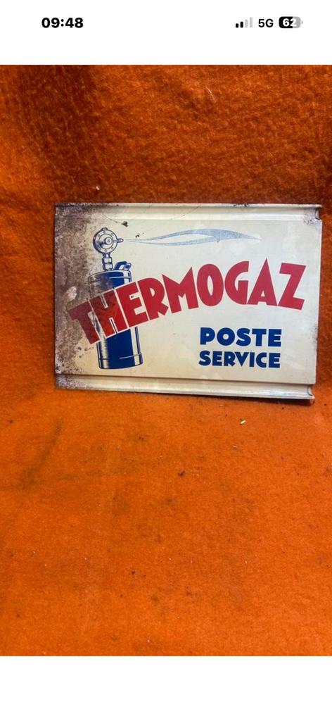 Blikken bord Termogaz uit Frankrijk, Ophalen of Verzenden