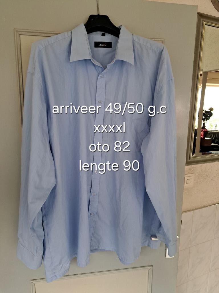 Arrivée Heren overhemd lichtblauw XXXXL, Kleding | Heren, Grote Maten, Ophalen of Verzenden, Zo goed als nieuw, Blauw, Arrivée